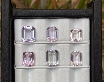 31,90 ct naturliga ljusrosa kunzit lösa ädelstenar från Afghanistan, högkvalitativa fasetterade stenar för smyckestillverkning