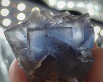 34g Natürliches Blau Phantom UV-reaktives fluoreszierendes Fluorit Kristall Mineral aus Belutschistan Pakistan