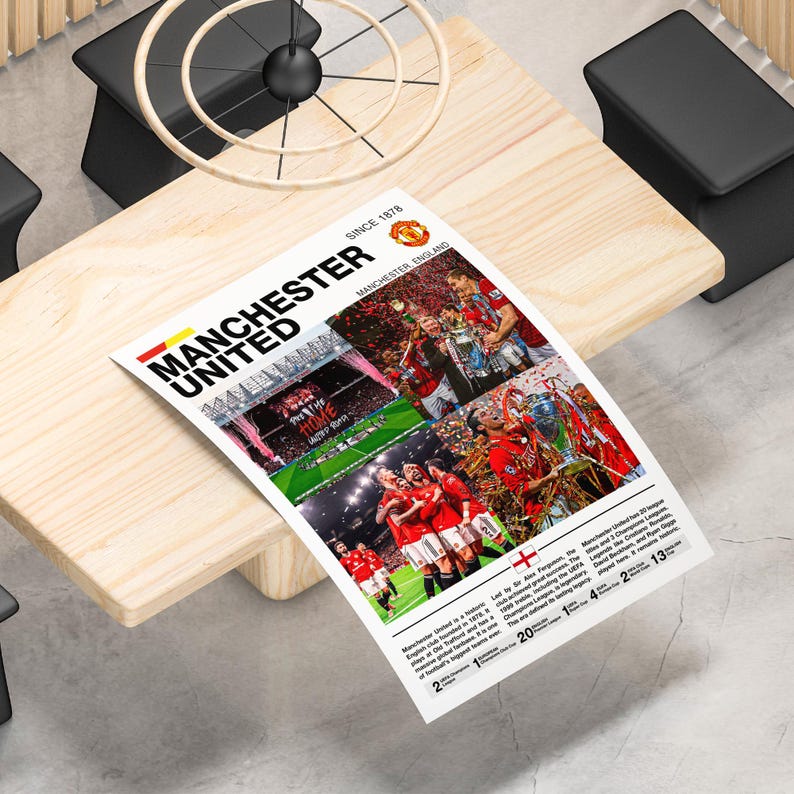 Manchester United Bundle: Manchester United Poster, Old Trafford Poster, Man United Fan Gift, Football Decor, Soccer Art image 5
