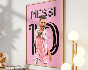 Póster de Lionel Messi del Inter de Miami, leyenda del fútbol (descarga digital)