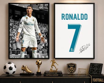 Cristiano Ronaldo Poster-Set, Fußball-Print, Sportposter, Fußball-Poster, Deko für Jungen-Fußballzimmer