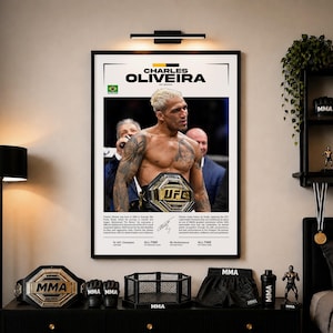 Charles Oliveira Poster, UFC Wall Art, MMA Print, Fighter Poster, Gym Poster, UFC Fan Gift