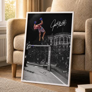 Justin Gaethje Poster, Iconic White House Backflip Poster, Signed MMA Poster, MMA Fan Gift, UFC Legends Wall Art