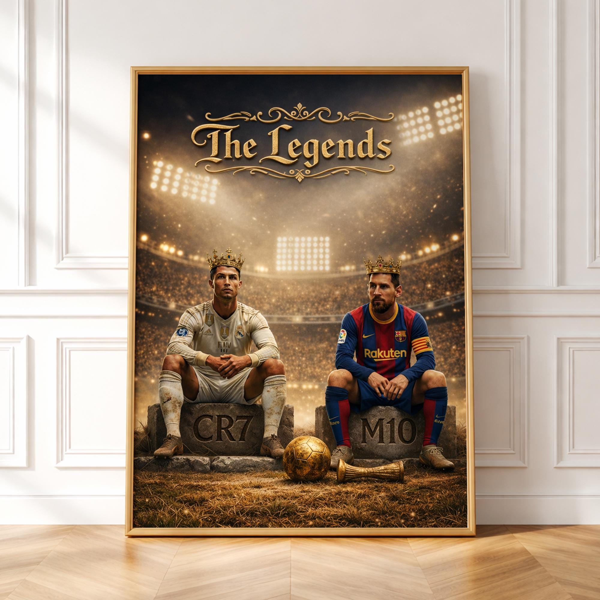 Lot De 4 Affiches Légendes Du Football - Messi, Ronaldo, Neymar, Mbappé - Décoration Chambre