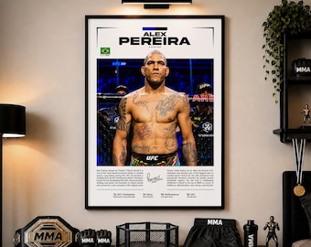 Alex Pereira Poster, UFC Poster, MMA Poster, UFC Fan Geschenk, Fitnessstudio Poster