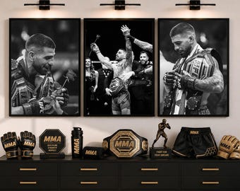 Ilia Topuria Poster Set, UFC Poster, MMA Fighter Poster, MMA Posteri, Ilia Fan Gift