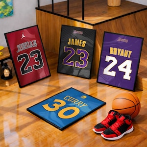 NBAレジェンドポスターセット、マイケル・ジョーダン、ステフィン・カリー、レブロン・ジェームズ、コービー・ブライアント、NBAファンギフト、バスケットボールウォールアート、NBAバンドルポスター