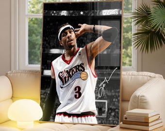 Allen Iverson Poster, NBA Legende Wandkunst, Iverson signiertes Poster, Philadelphia Icon Kunstwerk, Sportwanddekor, Basketball Fan Geschenk