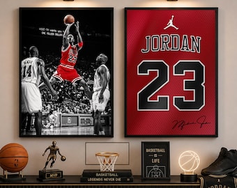 Michael Jordan Poster-Set, Wandbild einer NBA-Legende, Chicago Bulls-Print, Basketball-Deko, Geschenk für Jordan-Fans