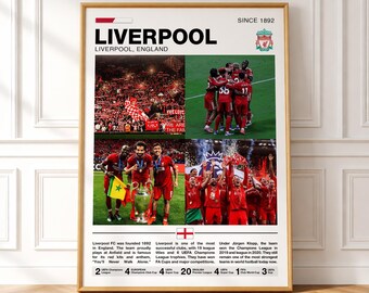 Póster del Liverpool FC, decoración del Liverpool, lámina decorativa del estadio Anfield, póster de fútbol de la Premier League, regalo de fútbol, LFC