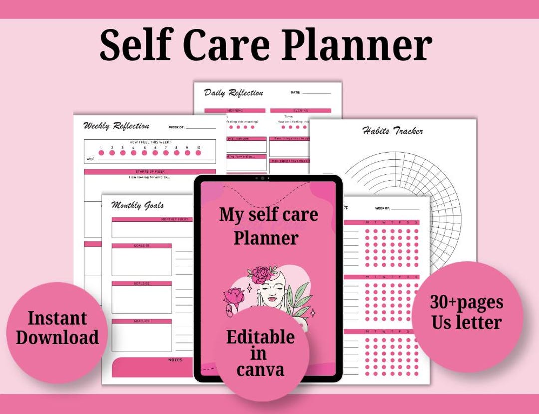 Self Care Planner Printable, Wellness Journal PDF, Mental Health - Etsy