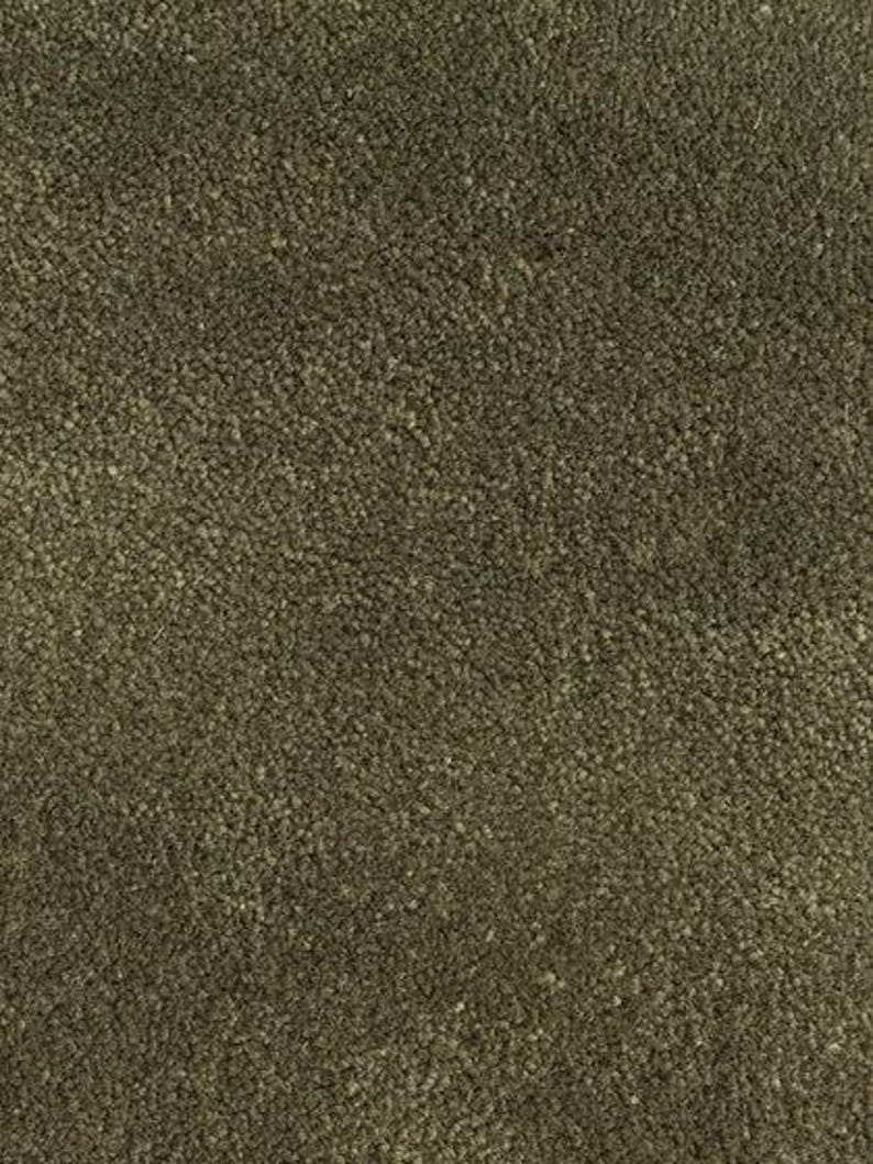 Handmade Dark Green Irregular Bean Shaped Rug 4x6 5x8 New Zealand Wool ...