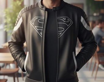 Mens Black Leather Jacket – Genuine Leather Cafe Racer Biker Jackets, Quilted Shoulder Moto for Men