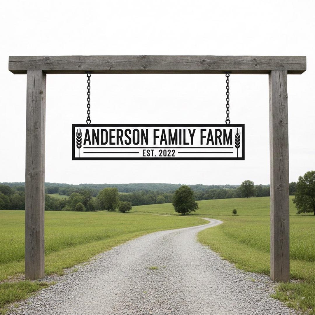 Metal Ranch Entrance Sign – Custom Farm Gate Sign – Personalized ...