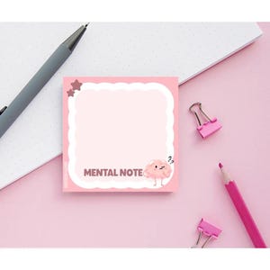 Brain Notepad Memo Pad Sticky Notes, Mental Note, Office Stationary, Teacher Desk
