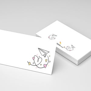 Mini Notes/Tiny Notecards - Paper Airplanes Flat Cards - Lunch Notes - Enclosure cards - Gifts for Her