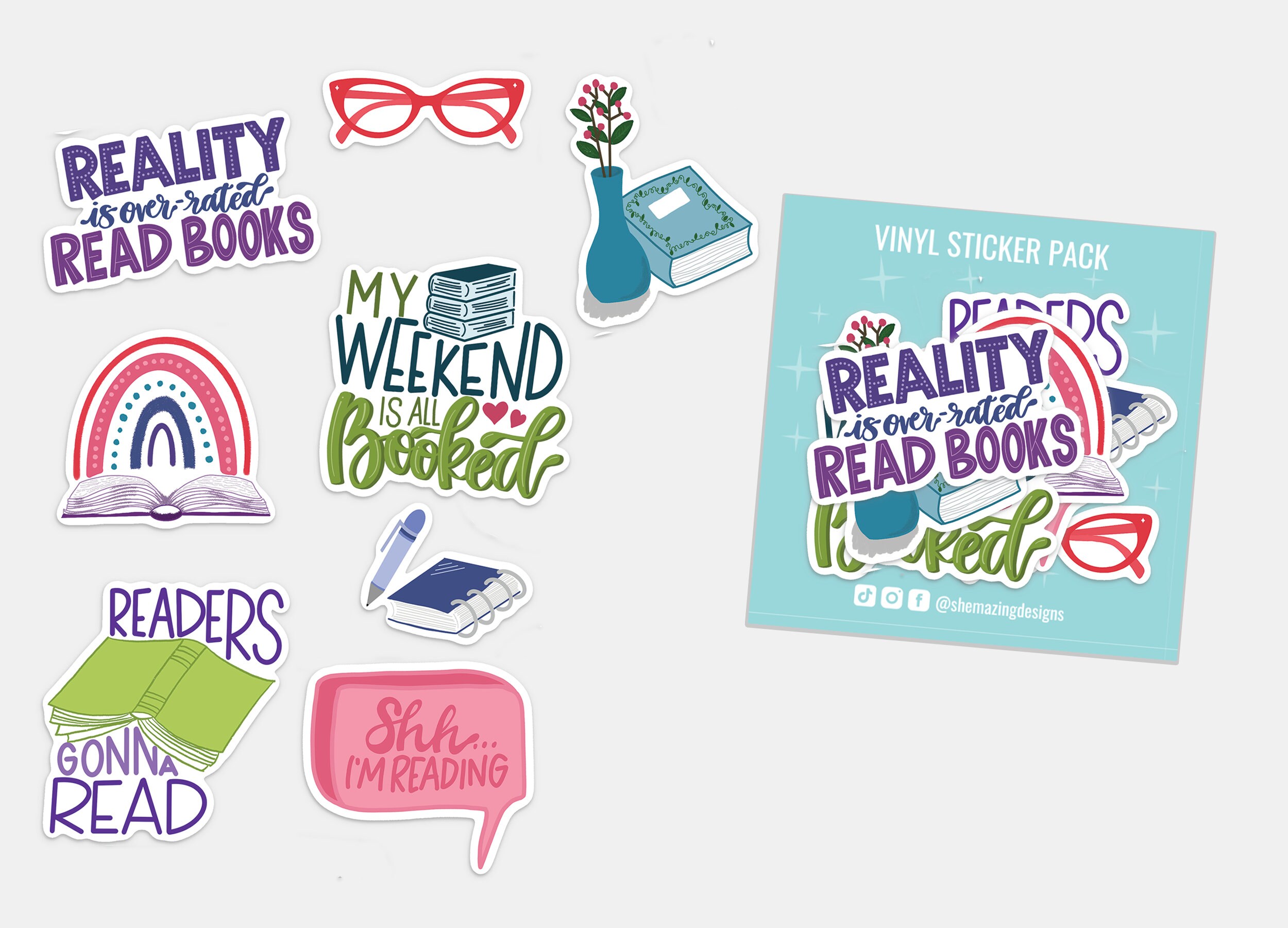 Book Lover - Sticker Pack - Etsy