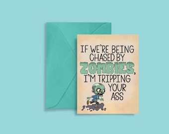Funny Zombie Halloween Card – Snarky Tripping Humor
