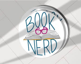 Book Nerd Sticker, Waterproof Vinyl Decal