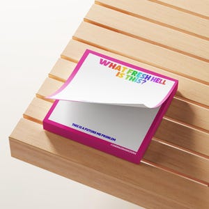 Funny Sticky Notes | What Fresh Hell Is This | Snarky Office Supplies | Sarcastic Gifts Coworkers | Colorful 3x3 Notepad | Humor Stationery