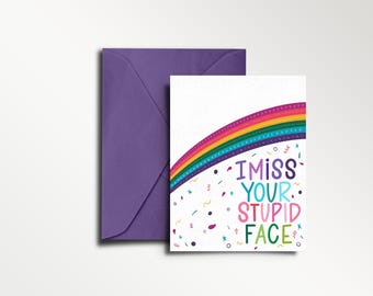 Funny Miss You Card: Snarky Greeting for Long Distance