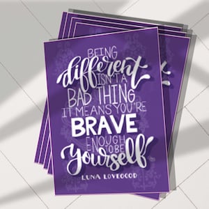 Luna Quote Sticker | Being Different isn&#39;t a bad thing, Inspirational Quote sticker, weatherproof