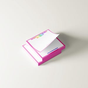 May include: A stack of pink sticky notes with the text "WHAT FRESH HELL IS THIS?" in rainbow colours. The bottom of the notes has the text "THIS IS A FUTURE ME PROBLEM" in blue. The top note is partially lifted.