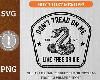 Betreed me niet - vlag van Gadsden | Lasergravure | Kleding en uitrusting | Gesneden SVG-PNG-bestand