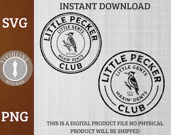Little Pecker Club Cut File Bundle | Woodpecker SVG PNG | Explicit Novelty Apparel Vector Design