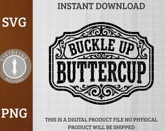 Gesp boterbloem SVG-png-bestand | Snarky western quote-logo | Lasergraveren leren hoed patch ontwerp gesneden bestand