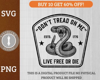 Don't Tread on Me - Gadsden Flag Design | Laser Engraving | Apparel & Gear | SVG PNG Cut File
