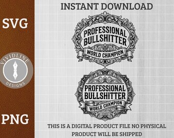 Professional Bullshitter Bundle SVG PNG | Funny Adult Snarky Western Logo | Laser Engrave Leather Hat Patch Design Cut File