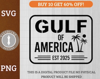 Gulf of America - Beach Inspired Design | Laser Engraving | Apparel & Beach Decor | SVG PNG Cut File