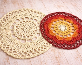 Mandala Doily Crochet Pattern, Colourful Pattern, Beginner Friendly Crochet Pattern, Written & Photo Instructions, pdf Pattern