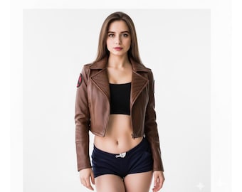 Women Rogue X-Men 97 Jacket | Brown Cropped Leather Cosplay Outfit