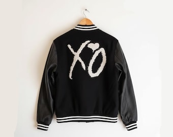 The Weeknd XO Tour Varsity Black Bomber Handmade Lettermen Jacket