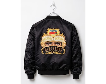Michael Jackson Dangerous Tour Jacket | MJ Pepsi Inspired Bomber Jacket | Pop Star Costume