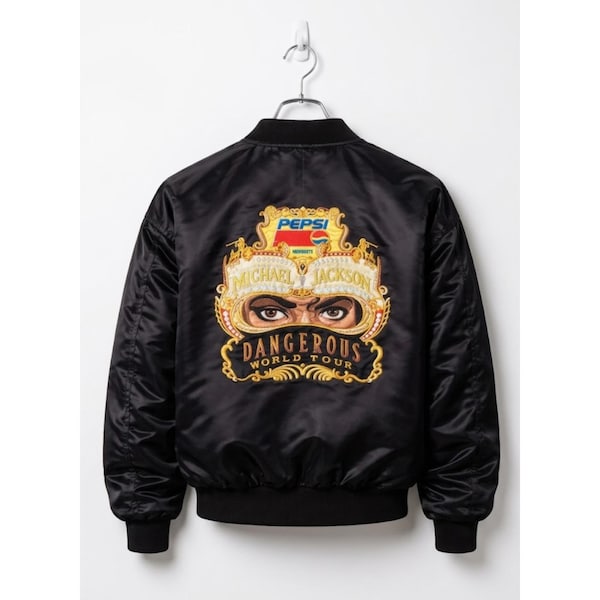 Michael Jackson Dangerous Tour Jacket | MJ Pepsi Inspired Bomber Jacket | Pop Star Costume