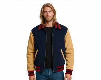 Chaqueta universitaria Will Byers hecha a mano / Chaqueta bomber retro de los 80 de Stranger Things