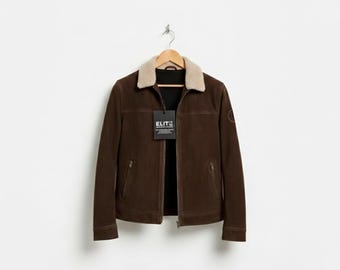 Chaqueta de ante de Rick Grimes hecha a mano inspirada en The Walking Dead / Traje western con cuello de piel