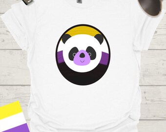 Nonbinary Pride Panda T-Shirt: Sphere Design, Unisex Tee
