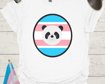 Transgender Pride Colors Sphere, Cute Panda T-Shirt