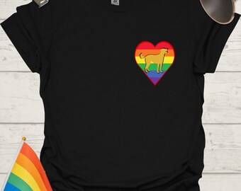 Unisex Pride T-Shirt - LGBT Pride Dog in a Heart Design