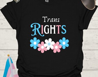 Unisex Floral T-Shirt Trans Rights