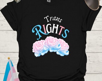 Unisex Roses T-Shirt Trans Rights