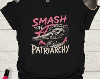 Smash the Patriarchy Unisex T-Shirt — Fist Breaking Statue Graphic