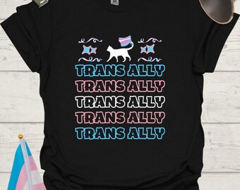 Unisex Cat T-Shirt Trans Ally