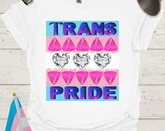 Unisex T-Shirt Hearts Trans Pride Flag