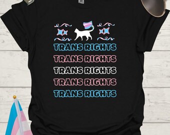 Unisex Cat T-Shirt Trans Rights