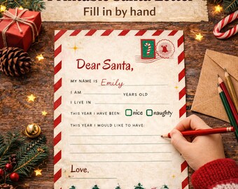 Santa Letter Printable – Official Letter from Santa – North Pole Letter – Christmas Printable for Kids – Instant Download